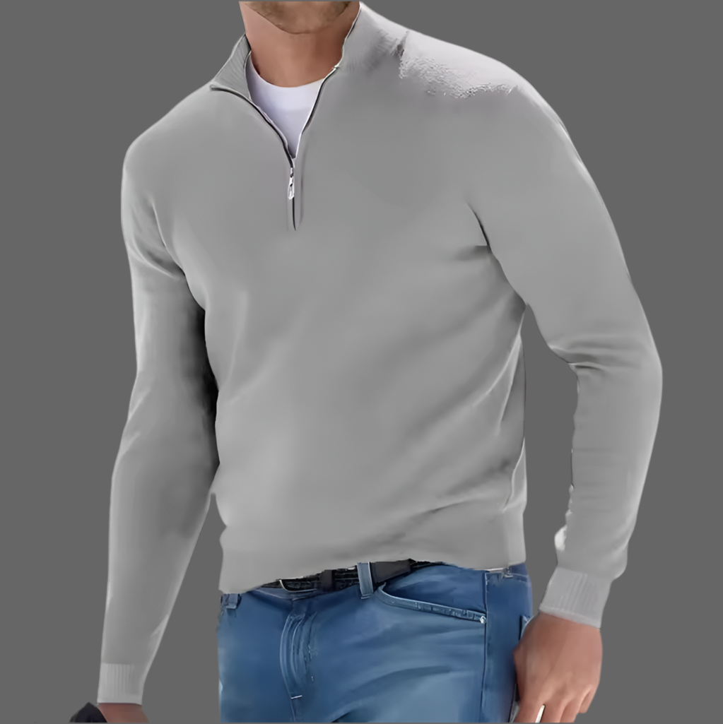 Eleganter Herrenpullover mit Modernem Stehkragen und Bequemer Passform