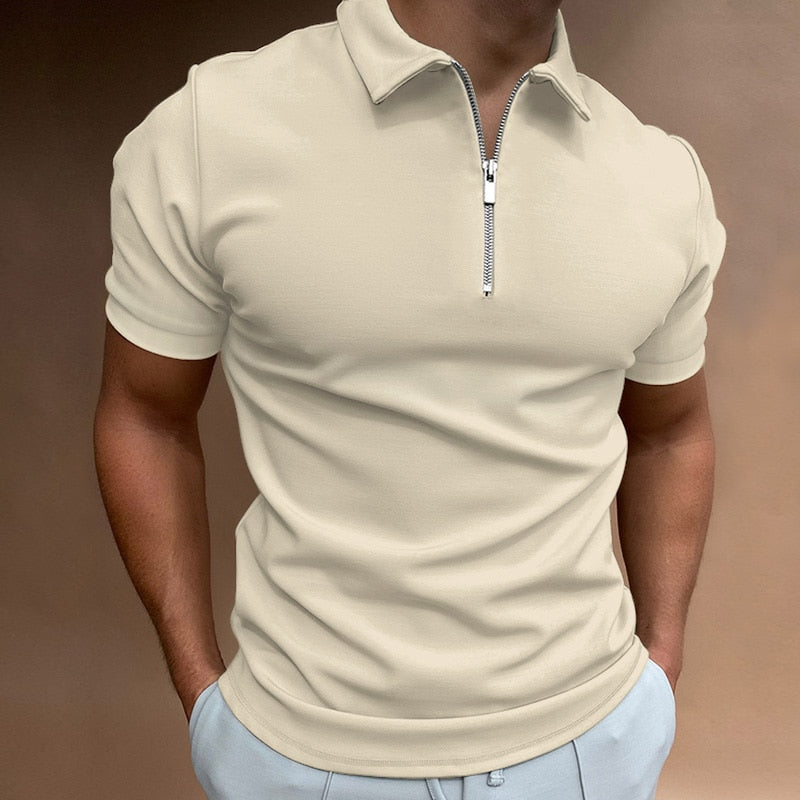 Poloshirt mit Reißverschluss und Kragen