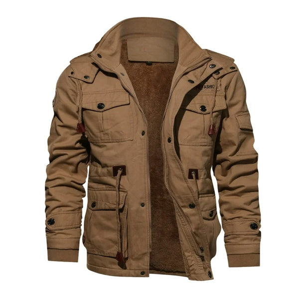 Herren Winterjacke mit Futter und abnehmbarer Kapuze