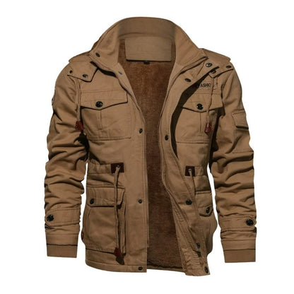 Herren Winterjacke mit Futter und abnehmbarer Kapuze