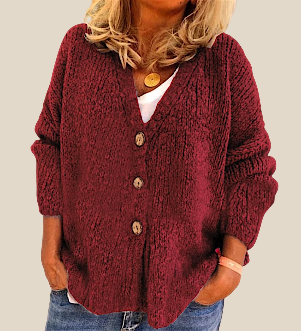 Damen Strickjacke mit Knopfleiste | Kurz