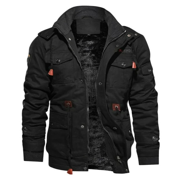 Herren Winterjacke mit Futter und abnehmbarer Kapuze