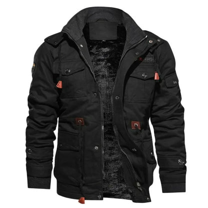 Herren Winterjacke mit Futter und abnehmbarer Kapuze