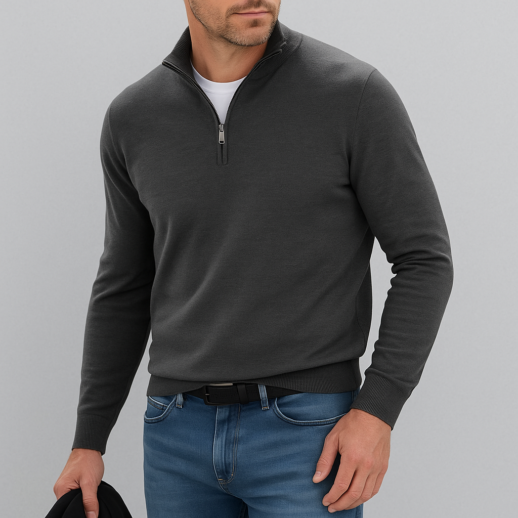 Eleganter Herrenpullover mit Modernem Stehkragen und Bequemer Passform