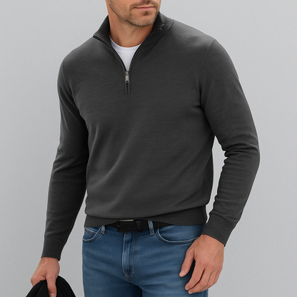 Eleganter Herrenpullover mit Modernem Stehkragen und Bequemer Passform