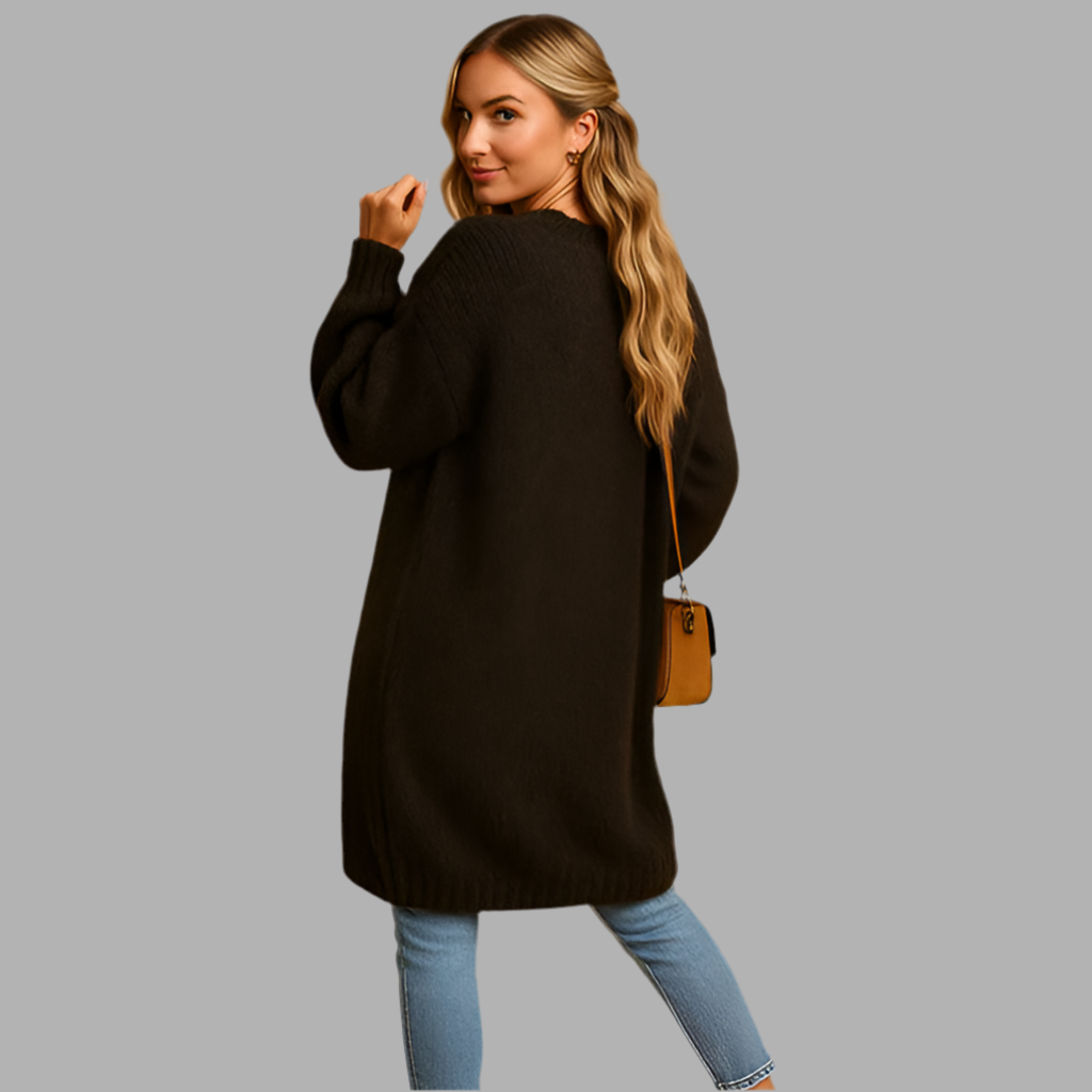 Lange Strickjacke ohne Verschluss
