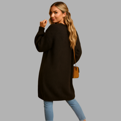 Lange Strickjacke ohne Verschluss
