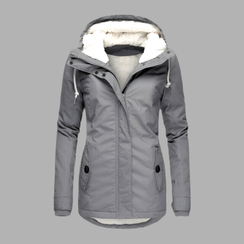 Winterjacke für Damen mit Kapuze & Reißverschluss – Warm & Wetterfest