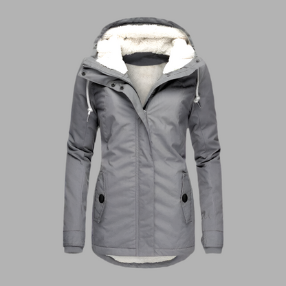Winterjacke für Damen mit Kapuze & Reißverschluss – Warm & Wetterfest