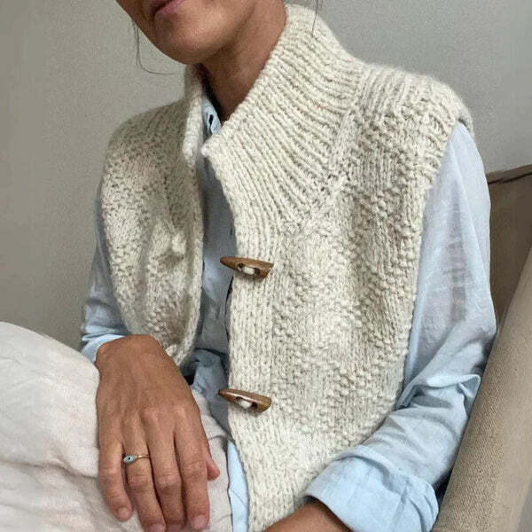 Damen Strickweste mit Stehkragen | Warm