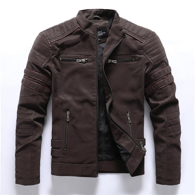Premium Biker Jacke für Herren mit Reißverschluss