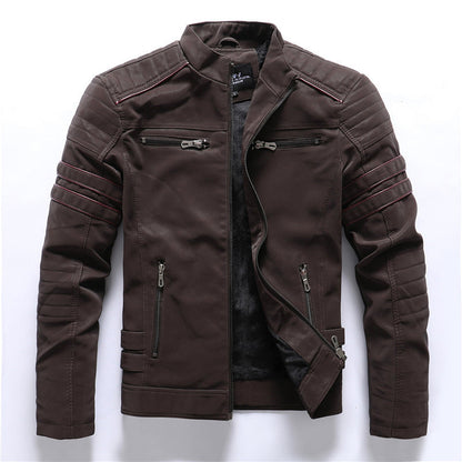 Premium Biker Jacke für Herren mit Reißverschluss
