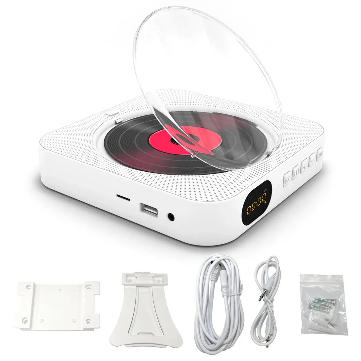 CD-Player mit Bluetooth und Wandhalterung