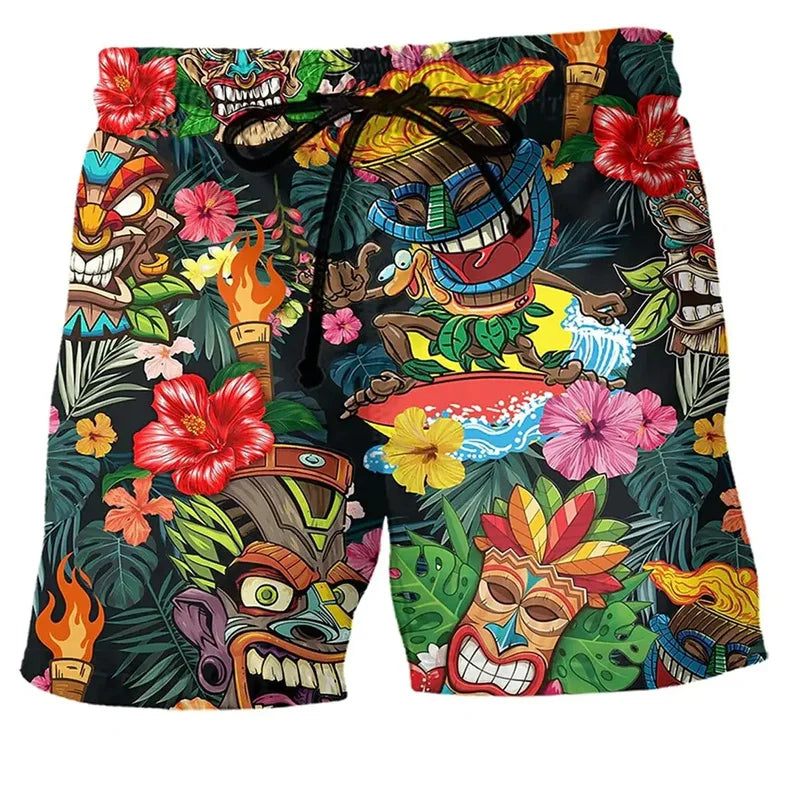 Bedruckte Shorts mit Kordelzug und elastischem Bund