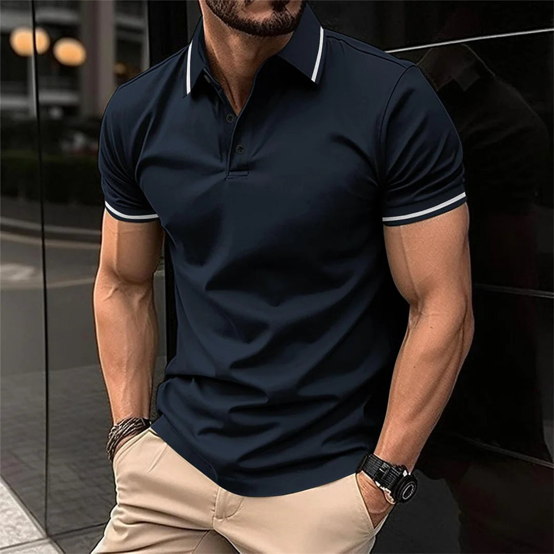 Klassisches Herren Poloshirt mit Kontrastdetails