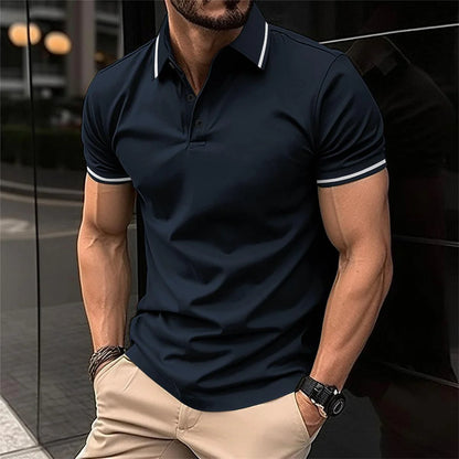 Klassisches Herren Poloshirt mit Kontrastdetails