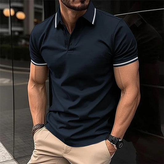 Klassisches Herren Poloshirt mit Kontrastdetails