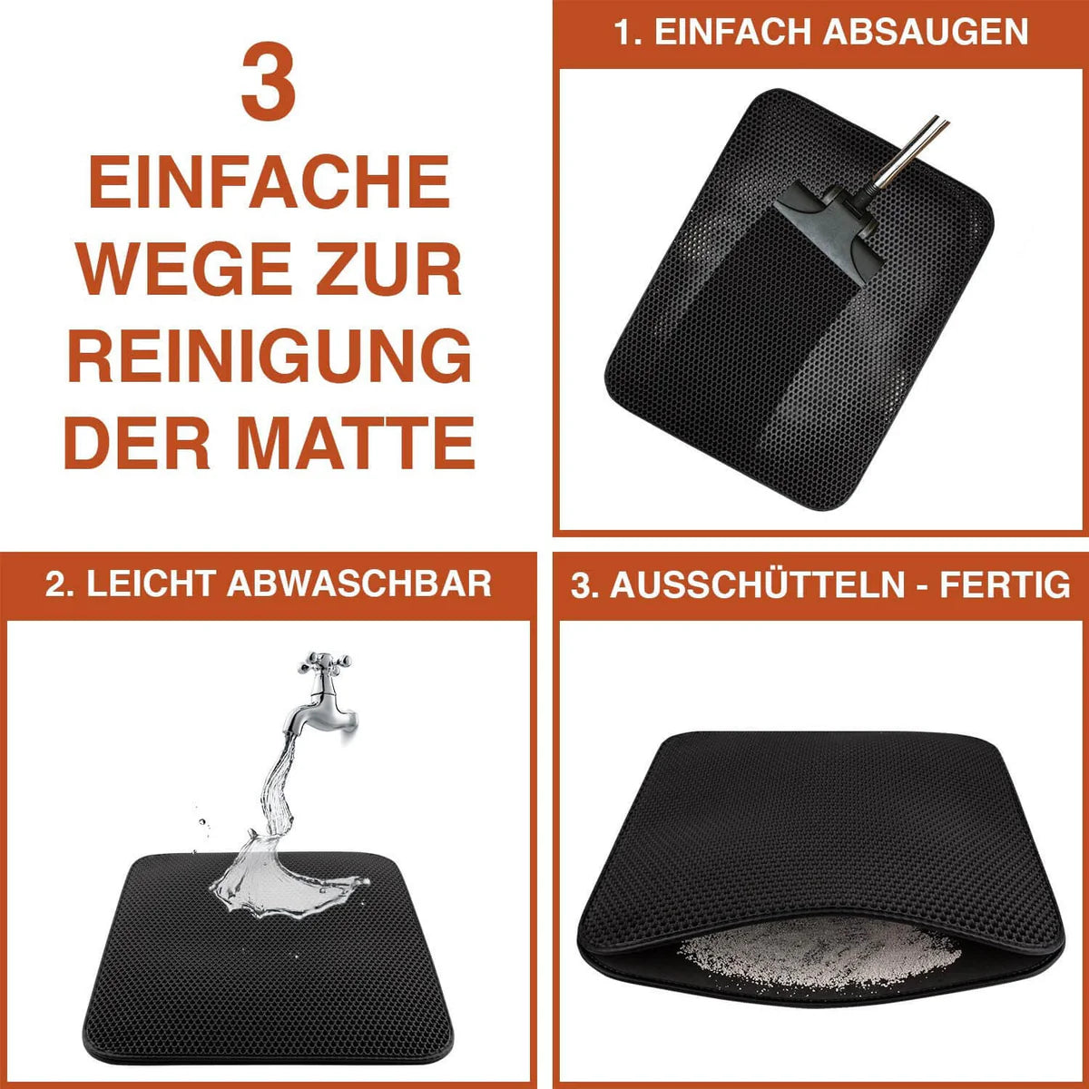 Katzentoilette-Matte mit rutschfestem Design und einfacher Reinigung