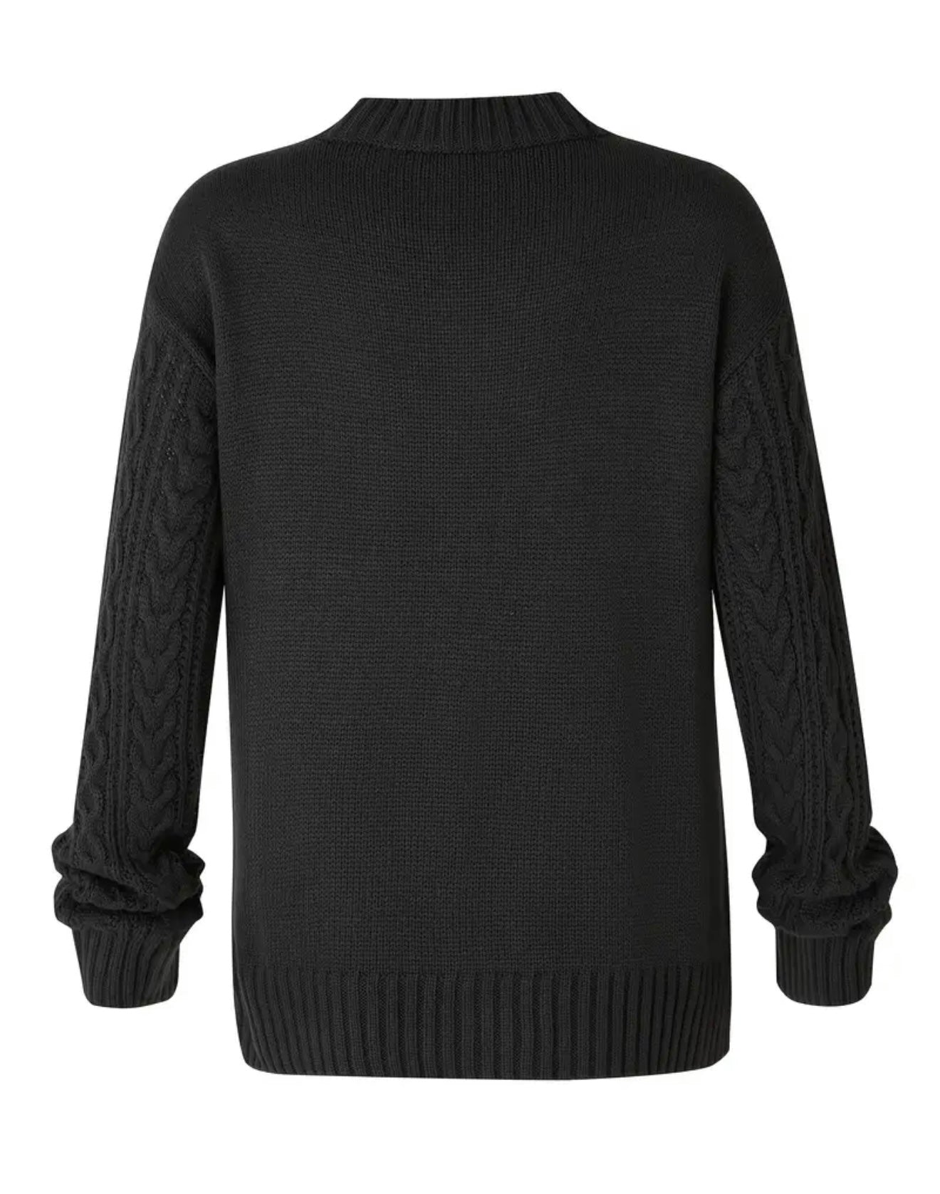 Damenstrickpullover mit Zopfmuster