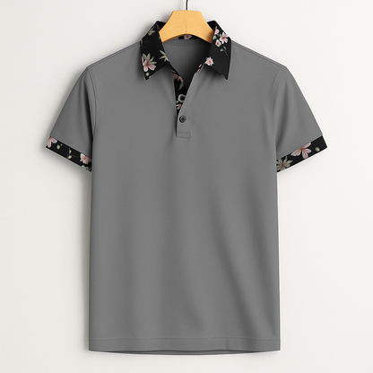 Poloshirt mit Kontrastdetails und Knopfleiste