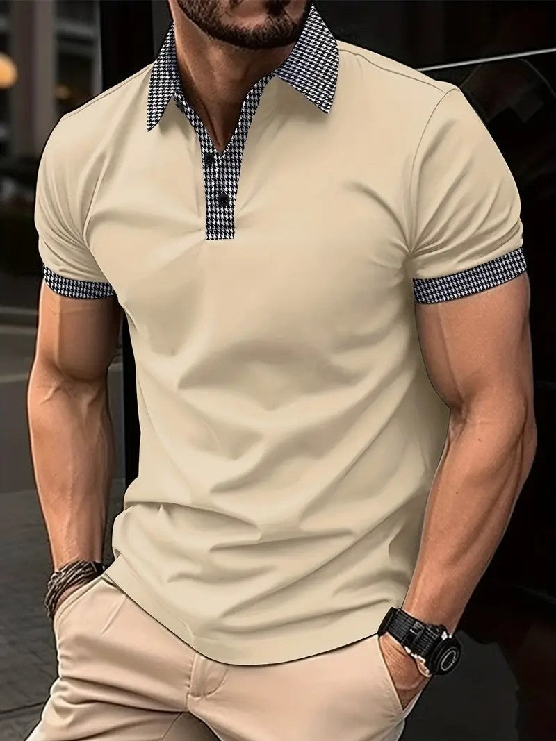 Poloshirt mit Kontrastdetails und Knopfleiste
