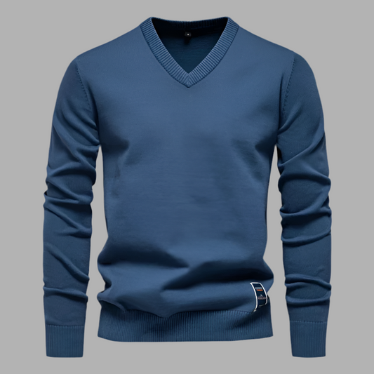 Pullover für Herren mit V-Ausschnitt aus Strickstoff