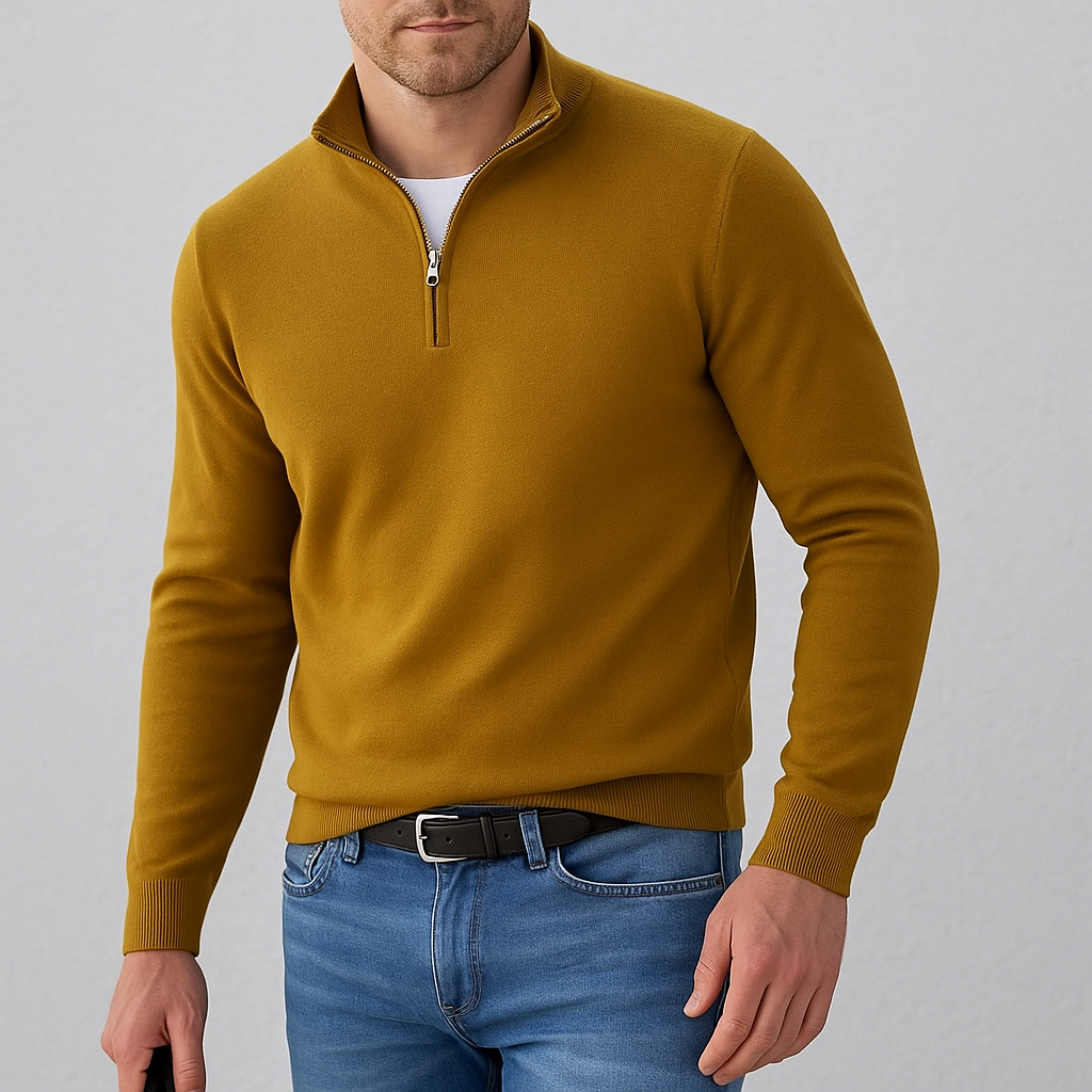 Eleganter Herrenpullover mit Modernem Stehkragen und Bequemer Passform