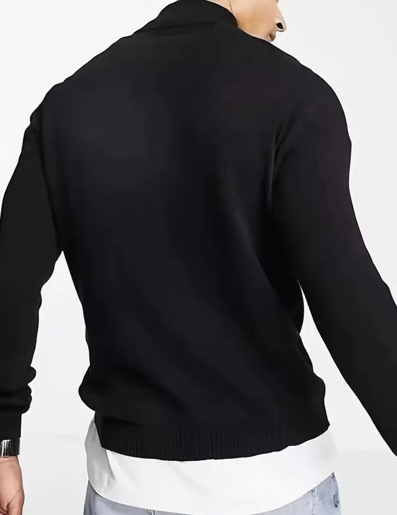 Herrenpullover mit Reißverschluss und Stehkragen