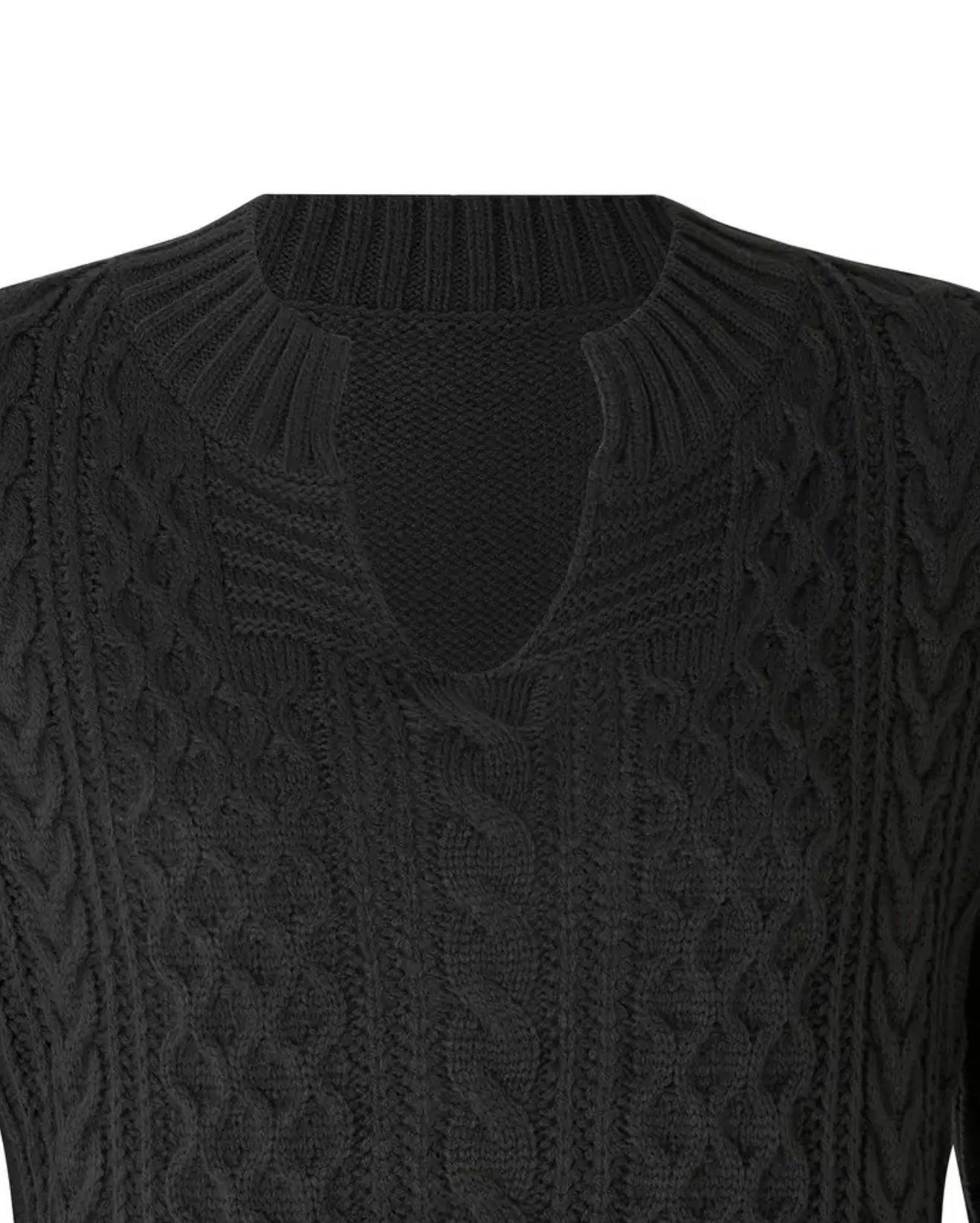 Damenstrickpullover mit Zopfmuster