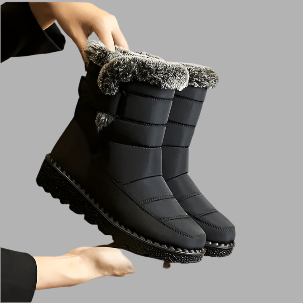 Stiefel Winter Damen – Warm gefütterte Steppstiefel mit Profilsohle