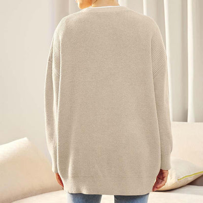 Gemütliche Strickjacke für Damen mit Knopfverschluss und lockerer Passform