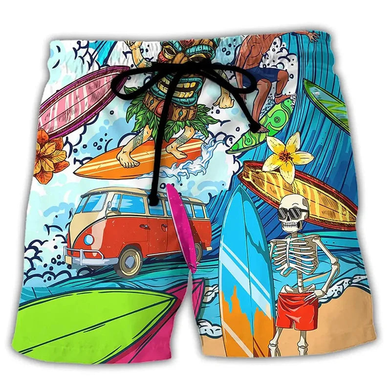 Bedruckte Shorts mit Kordelzug und elastischem Bund