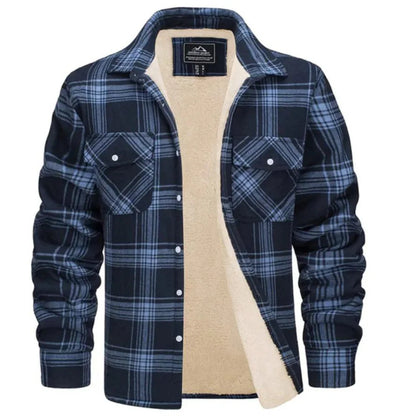 Gefütterte Jacke für Herren mit Karomuster | Warme Übergangsjacke