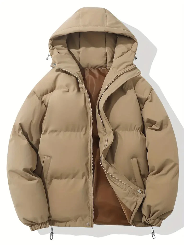 Stilvolle kurze Steppjacke für Damen mit Kapuze und Reißverschluss