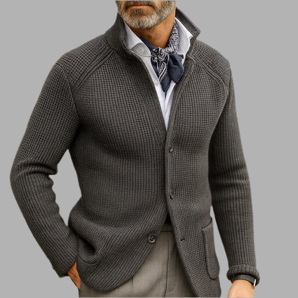 Herren-Strickjacke mit Kragen | Warm aus Strick