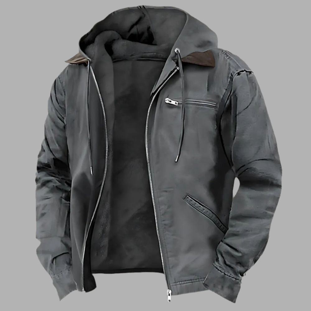 Herrenjacke mit Kapuze & Reißverschluss – Stylisch & Vielseitig