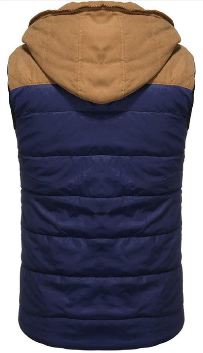 Herren Steppweste mit Kapuze und Reißverschluss