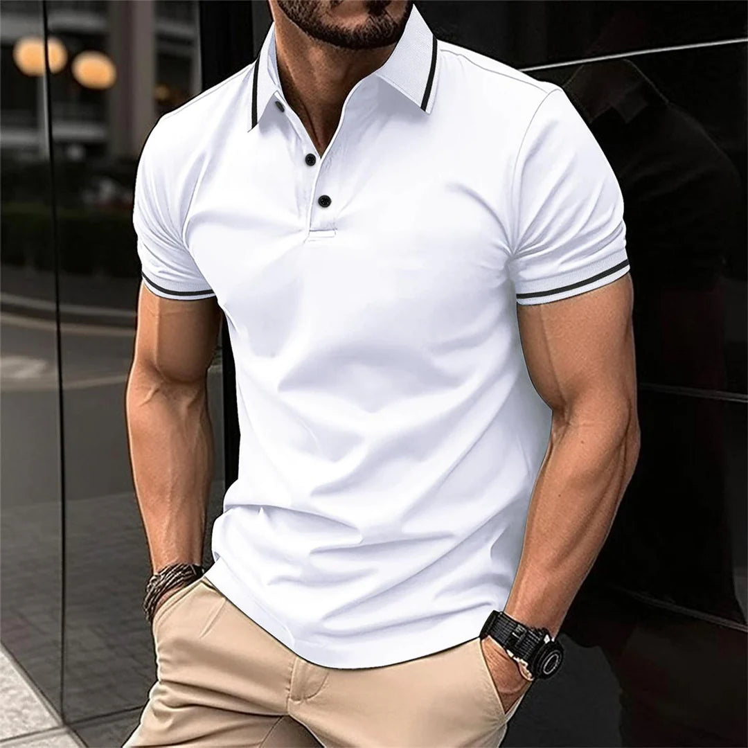 Klassisches Herren Poloshirt mit Kontrastdetails