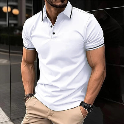 Klassisches Herren Poloshirt mit Kontrastdetails