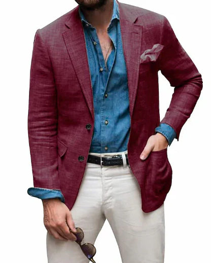 Herrenblazer mit strukturiertem Material und schmalem Schnitt