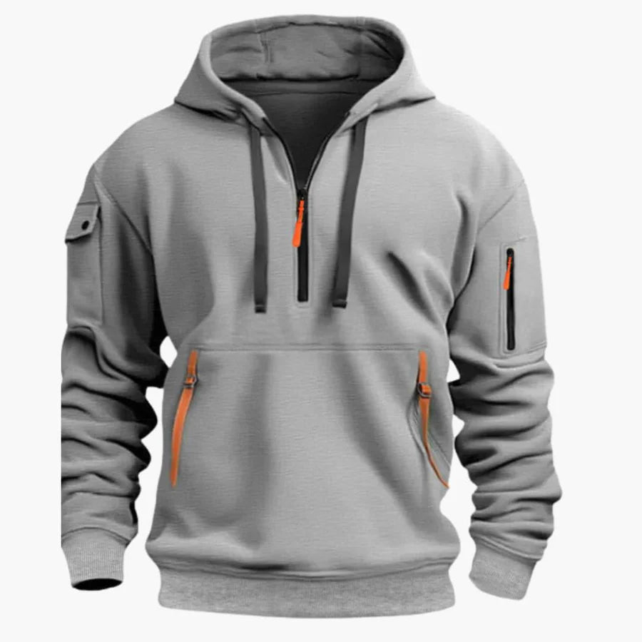 Hoodie mit Reißverschlussdetails und Fronttasche
