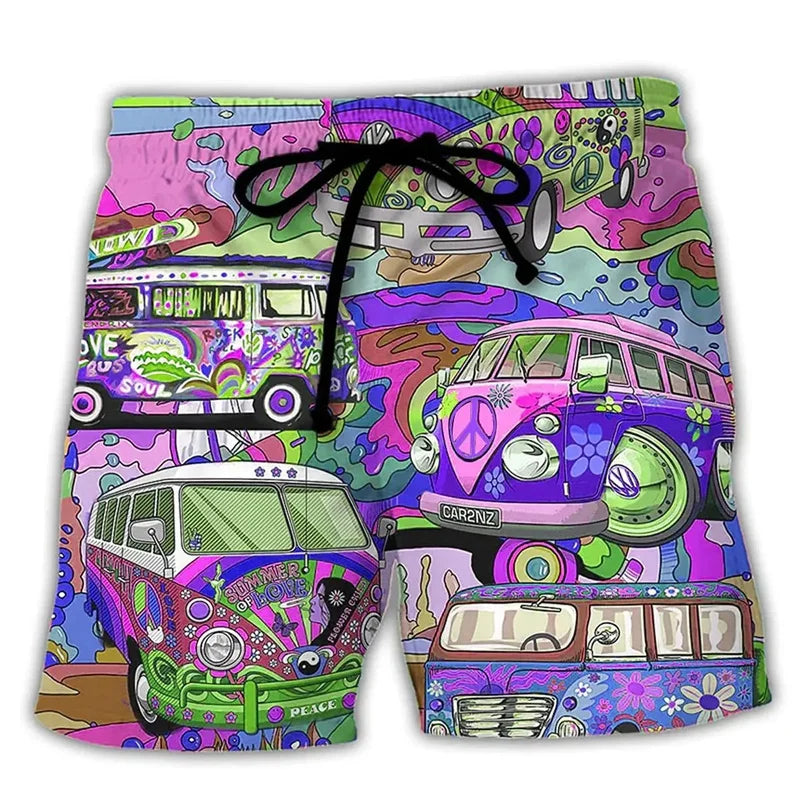 Bedruckte Shorts mit Kordelzug und elastischem Bund