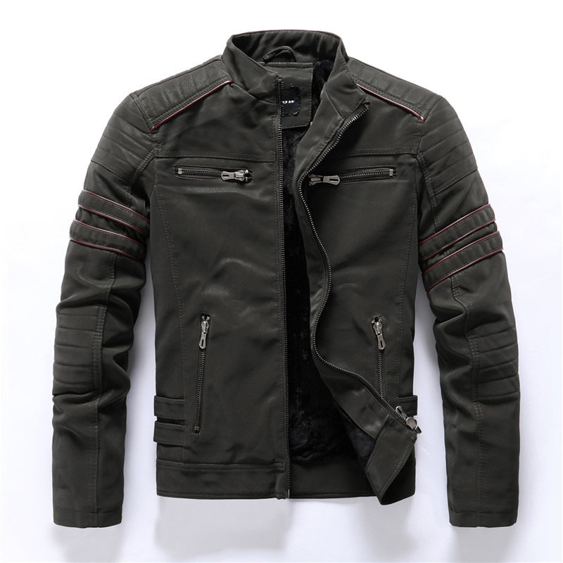 Premium Biker Jacke für Herren mit Reißverschluss