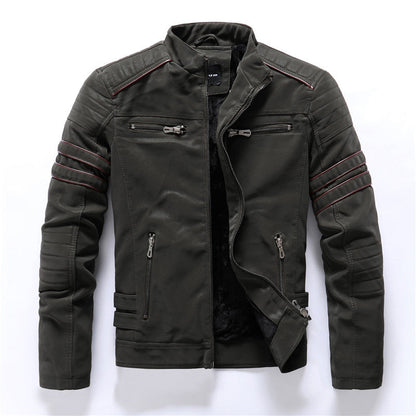 Premium Biker Jacke für Herren mit Reißverschluss