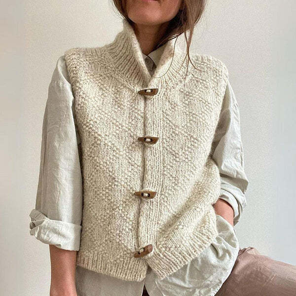 Damen Strickweste mit Stehkragen | Warm