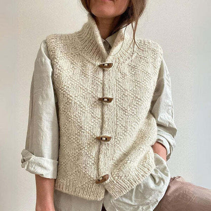Damen Strickweste mit Stehkragen | Warm