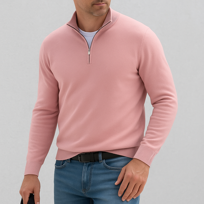 Eleganter Herrenpullover mit Modernem Stehkragen und Bequemer Passform