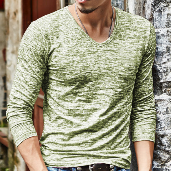 Herren Strickshirt mit V-Ausschnitt und Langarm