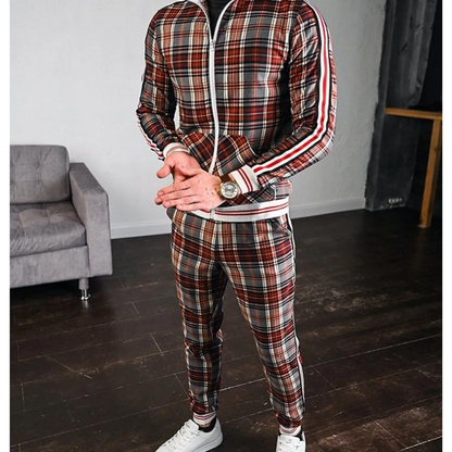 Herren-Set mit Karomuster – Oberteil und Hose im einheitlichen Design