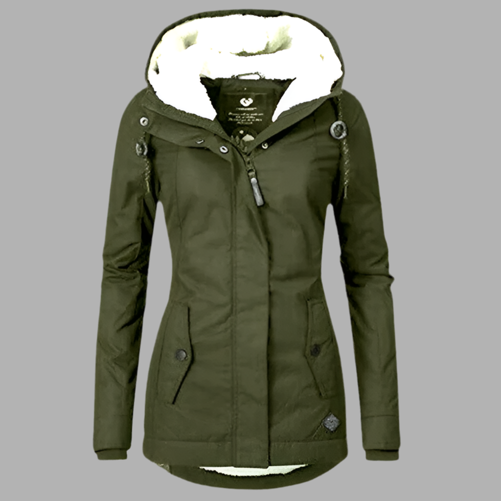 Winterjacke für Damen mit Kapuze & Reißverschluss – Warm & Wetterfest